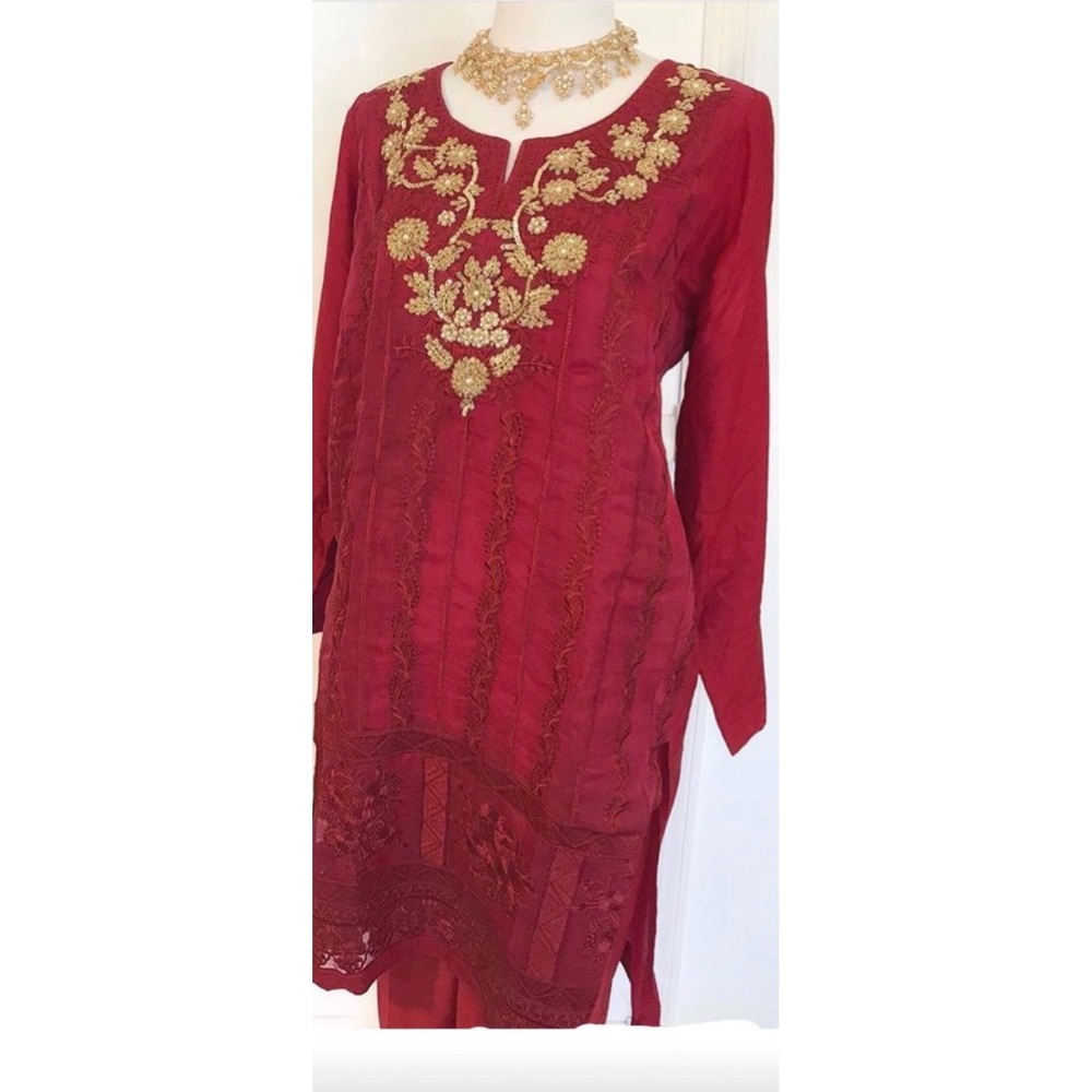 New- Kurti with matching bottom chest:40